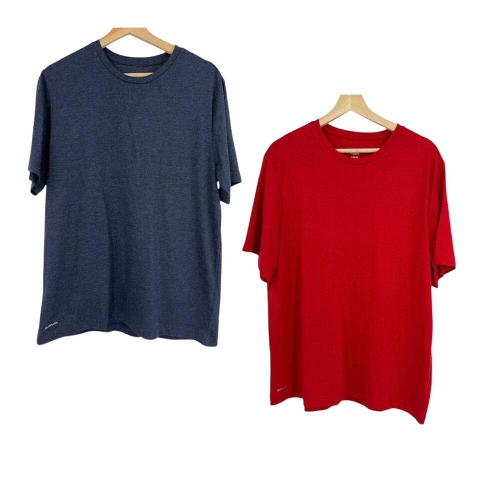 Athletic t-shirt mens Medium red blue short sleeve active dri-works NEW